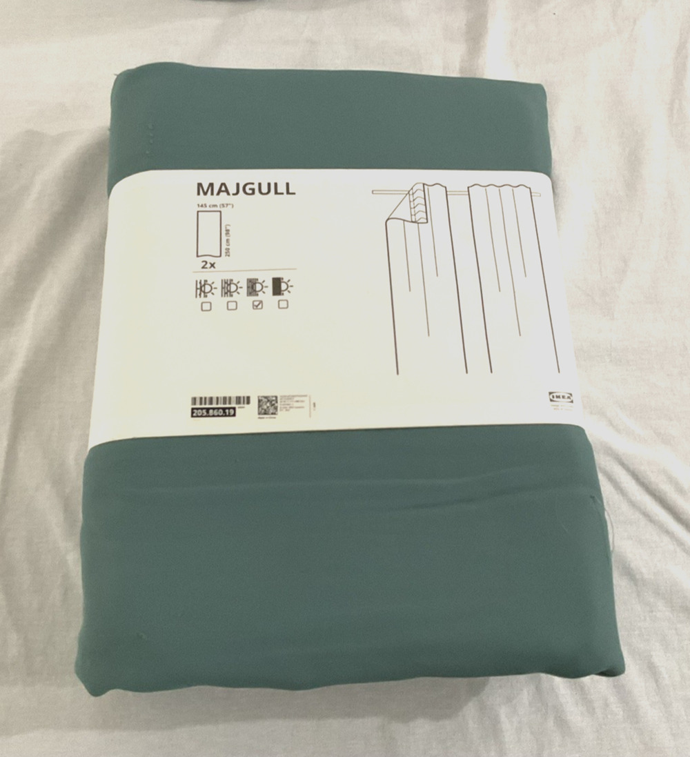 IKEA MAJGULL Room Darkening Turquoise Curtains 1 Pair (57x98 ") 205.860.19